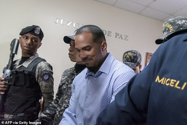 Franco vor einer Gerichtsverhandlung hinter verschlossenen Türen in der Dominikanischen Republik im Januar