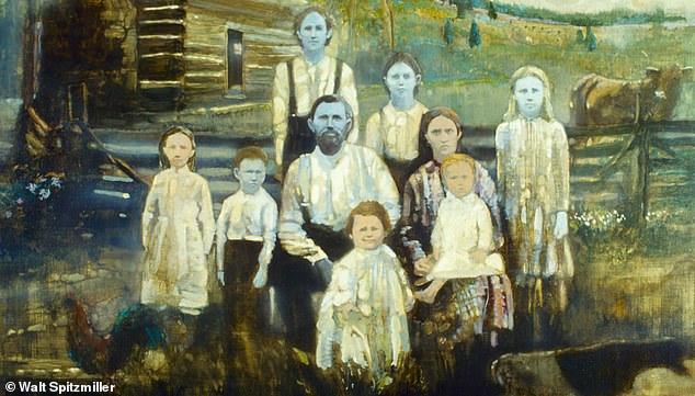 Ein Porträt der „blauen“ Familie Fugate, dargestellt vom Künstler Walt Spitzmiller für eine Ausgabe der Zeitschrift Science aus dem Jahr 1982