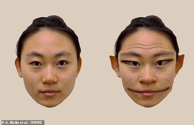 Forscher haben das Gesicht einer Person fotografiert.  Anschließend zeigten sie dem Patienten das Foto auf einem Computerbildschirm, während er das echte Gesicht derselben Person betrachtete