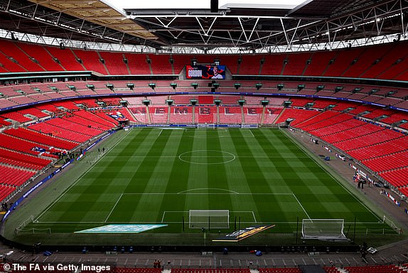 LONDON, ENGLAND – 23. MÄRZ: Gesamtansicht des Stadions vor dem internationalen Freundschaftsspiel zwischen England und Brasilien im Wembley-Stadion am 23. März 2024 in London, England.  (Foto von Eddie Keogh – The FA/The FA via Getty Images)