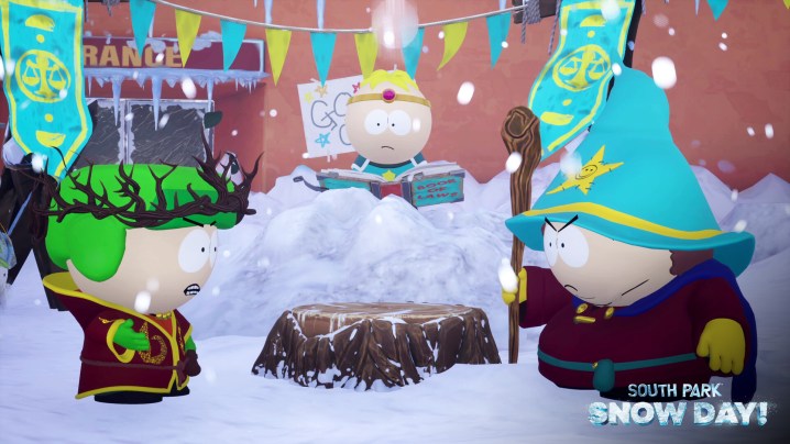 Cartman und Kyle streiten sich in South Park: Snow Day!