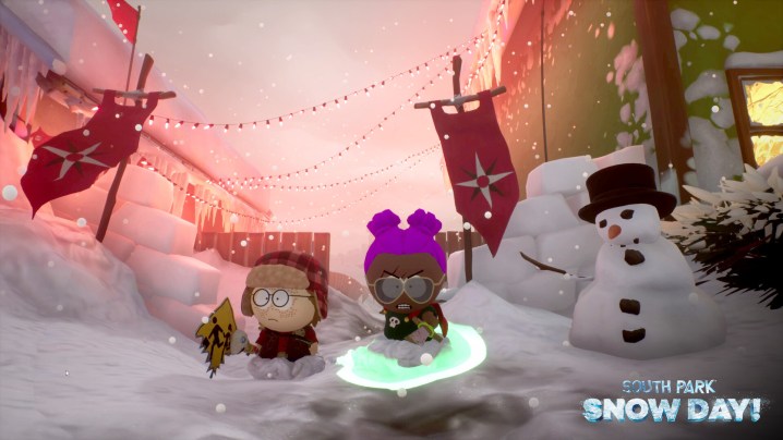 Kinder laufen in South Park einen verschneiten Hügel hinunter: Snow Day!