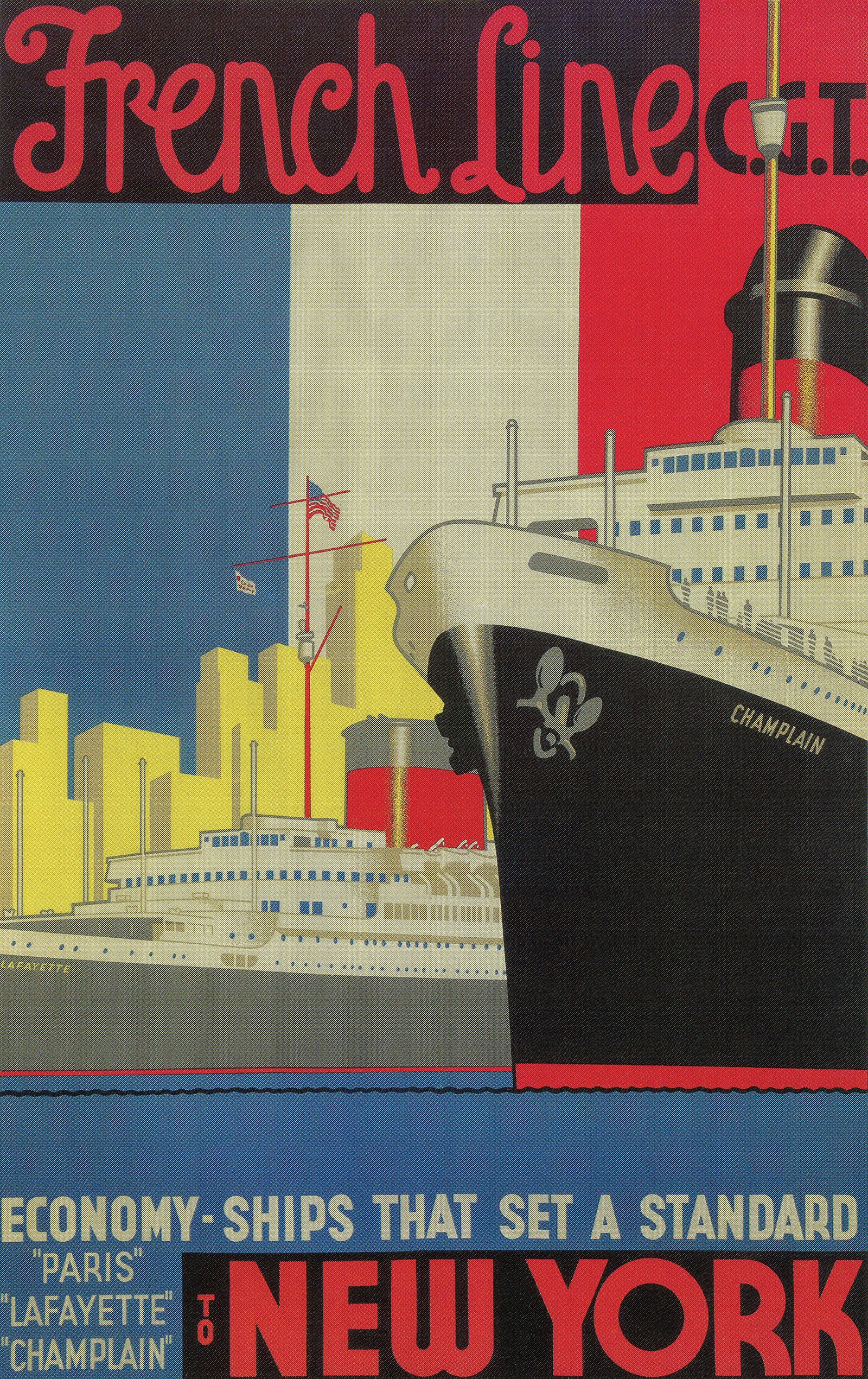 Das Bild kann ein Werbeplakat, ein Boot, ein Transportfahrzeug, einen Kreuzer, ein Militärschiff der Marine und eine Flagge enthalten