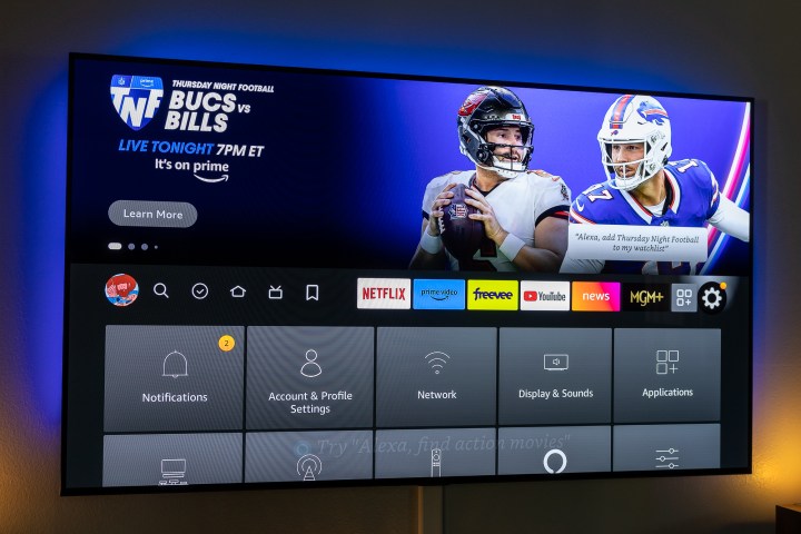Der Amazon Fire TV-Einstellungsbildschirm.