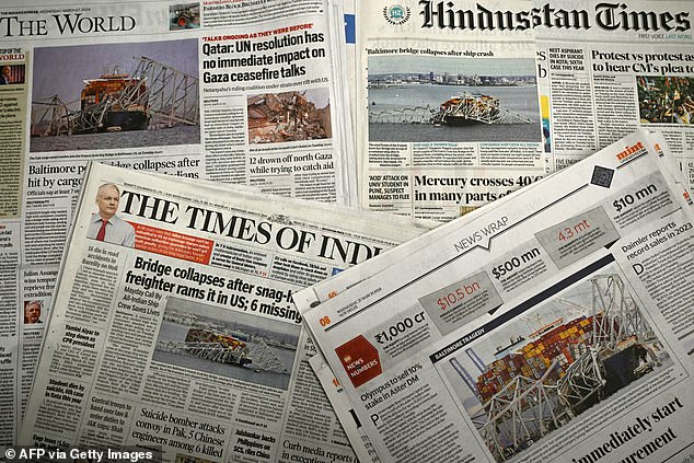News of the bridge collapse made headlines worldwide