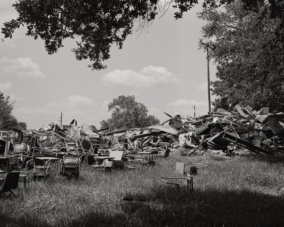 Bild der abgerissenen Schule in Edna, Texas