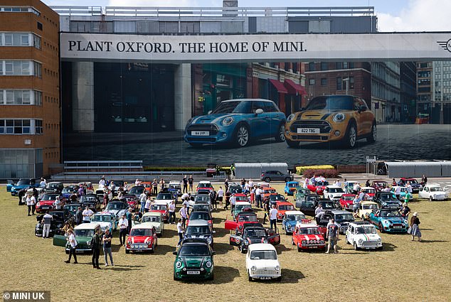 In 2019, Mini arrange a meeting of every generation of Mini at Plant Oxford. It also marked the celebration of the 10 millionth model built (front, green). One car from every year of production from 1959 to 2019 features in this picture, including the very first - the 1959 Morris Mini-Minor (front, white)