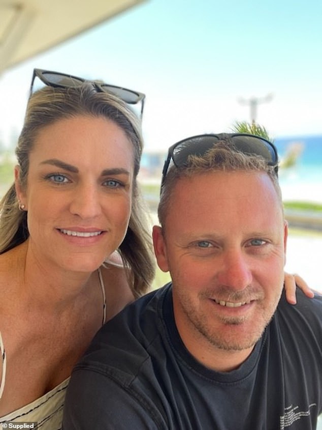 Sandy Wearmouth, 37, moved up to Bateau Bay on the NSW Central Coast in September last year, from Rydalmere in Sydney's west (she is pictured left with her carpenter husband Kevin Wearmouth)