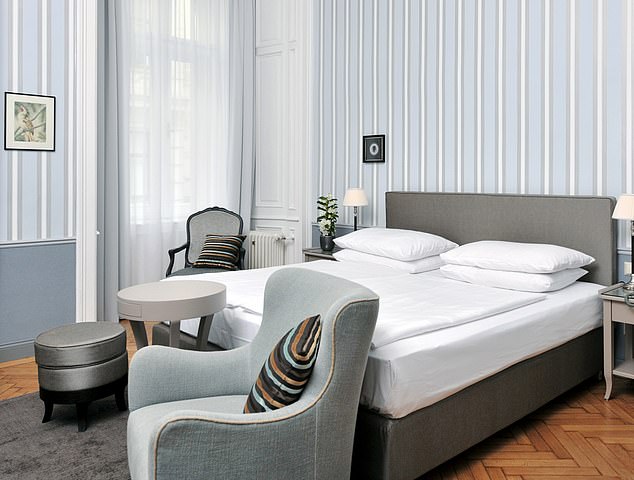 Today, the hotel offers 41 rooms and three suites, with the interiors combining a 'blend of Viennese Art Nouveau, French flair and Italian elegance'