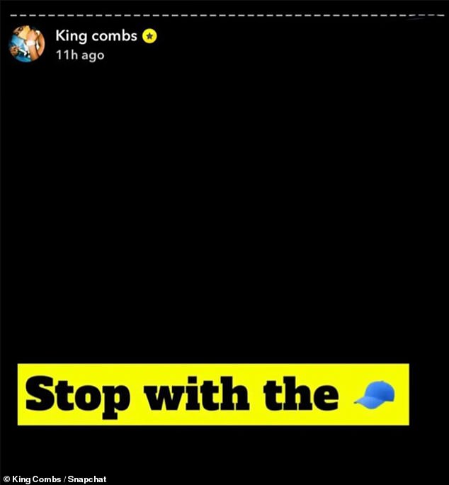King postete auf Snapchat: „Hör auf mit der Mütze“ – was im Slang „Hör auf zu lügen“ bedeutet.