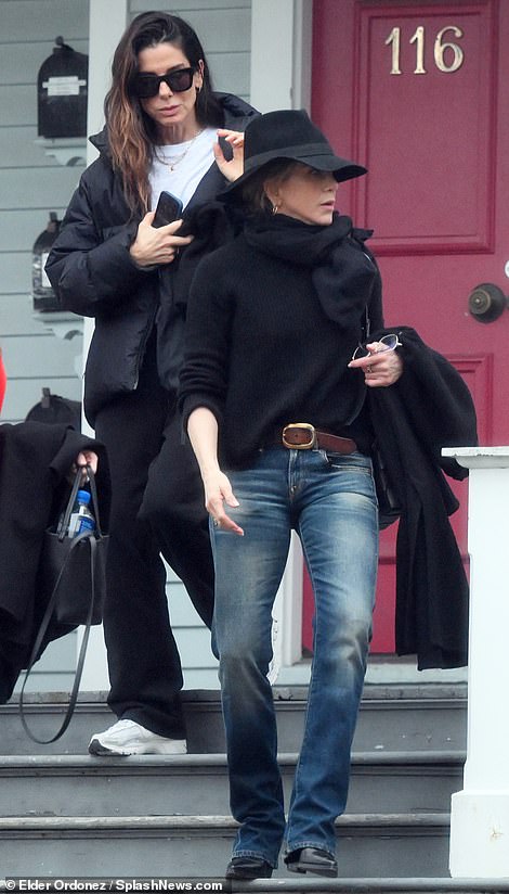 Jennifer Aniston and her close friend Sandra Bullock were seen leaving a plastic surgery retreat on Wednesday