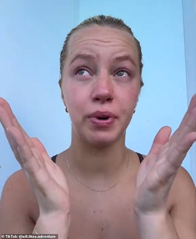 Die Content-Erstellerin Aili Hillstrom hat ein tränenreiches Video auf TikTok hochgeladen, in dem sie sagt, dass sie in den letzten zwei Nächten an Bord des Schiffes keinen Schlaf bekommen habe