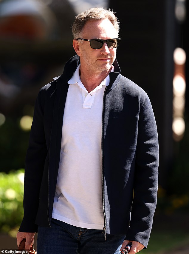 Horner hatte ein paar turbulente Wochen, nachdem ihm von einem Red-Bull-Mitarbeiter „unangemessenes Verhalten“ vorgeworfen wurde, wirkte aber am Donnerstag in Melbourne entspannt (Bild).