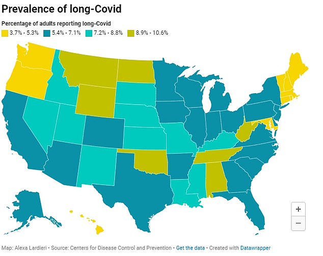 Sieben Prozent der Amerikaner haben angegeben, jemals eine lange Covid-Erkrankung erlebt zu haben, was etwa 18 Millionen Menschen entspricht