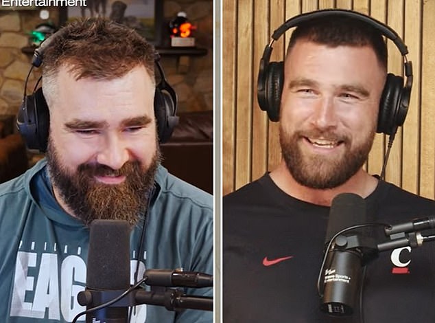 Travis Kelce scherzte im New Heights-Podcast von ihm und seinem Bruder Jason über seinen aktuellen Körperbau
