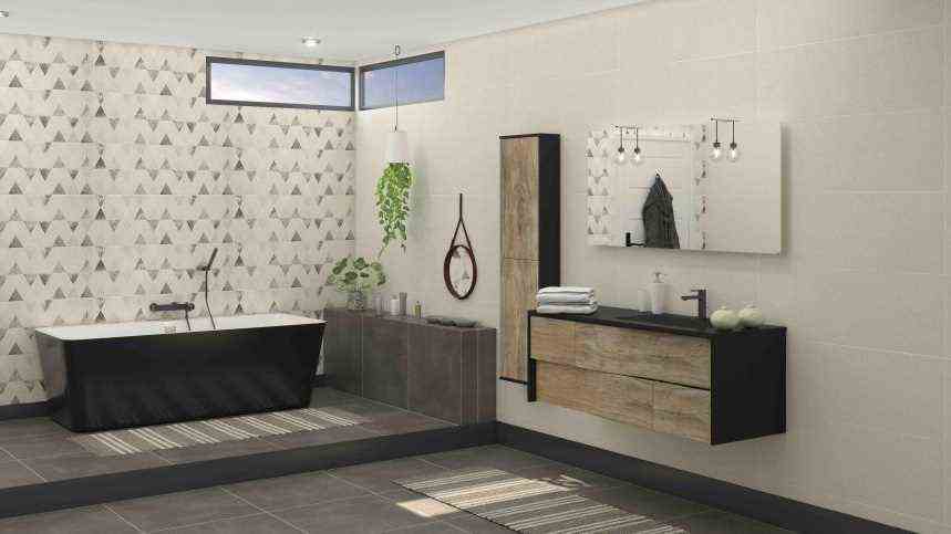 Black And Wood Bathroom - 