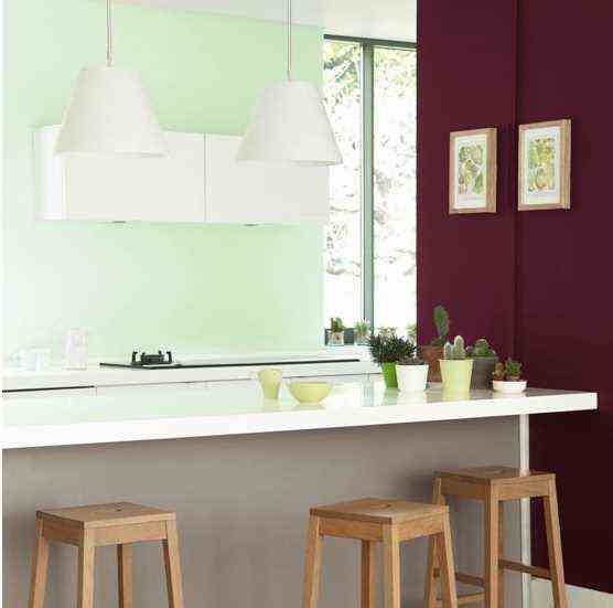Celadon Green And Plum Kitchen Color