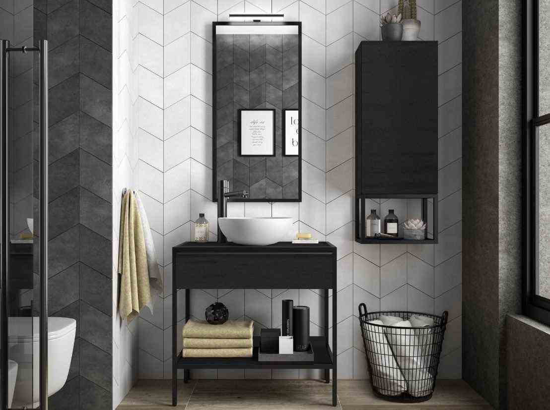 Contemporary Graphic Industrial Bathroom 