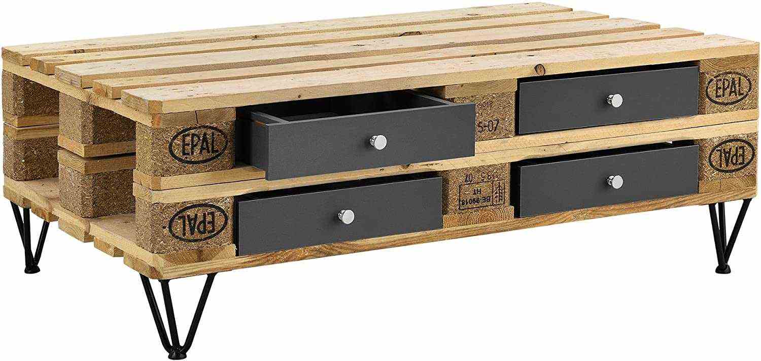 Pallet Coffee Table With Drawers 