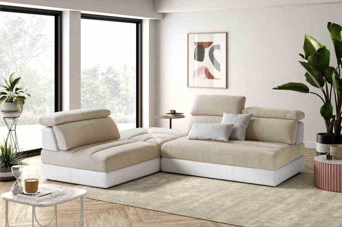 Beige And White Arty Living Room