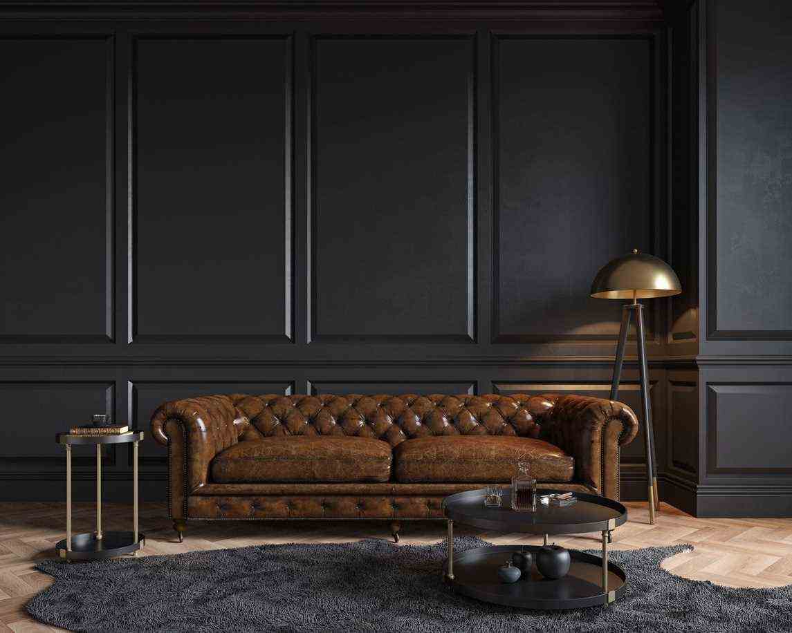 Classic Black, Leather And Gold Lounge