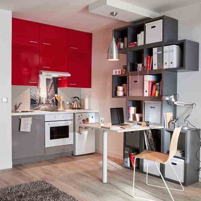 Combines Kitchenette And Office -