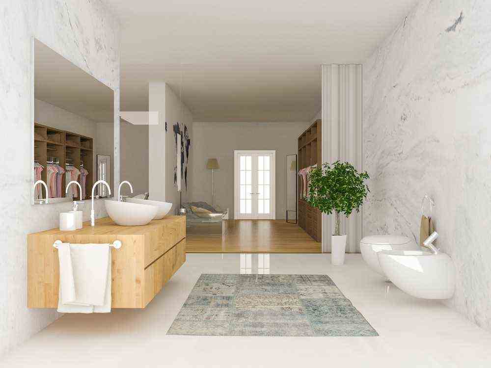 Dressing And Bathroom In Row 