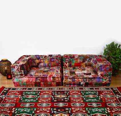 Multicolored Oriental Sofa