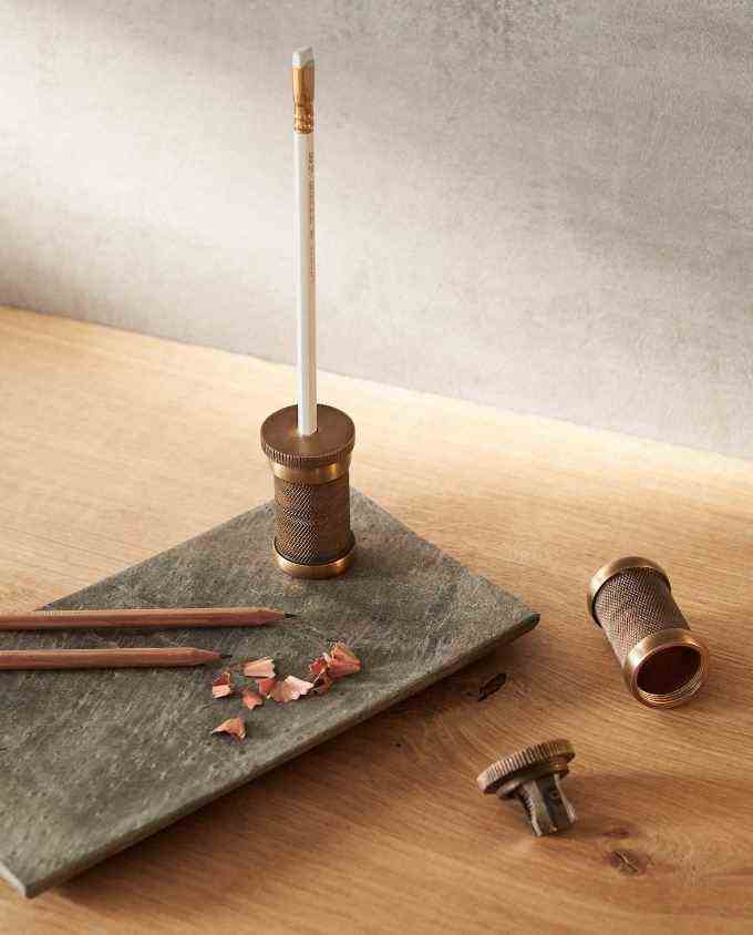 Aged Brass Pencil Sharpener 