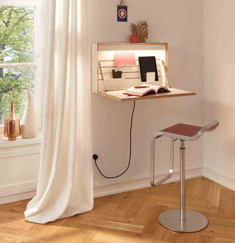 Folding desk With Lamp And Electrical Sockets And Usb Müller 