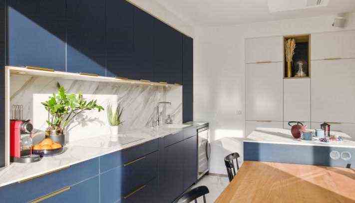 Deep Blue, Marble And Brass 
