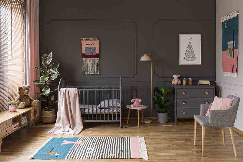 Charcoal Gray In A Baby Room