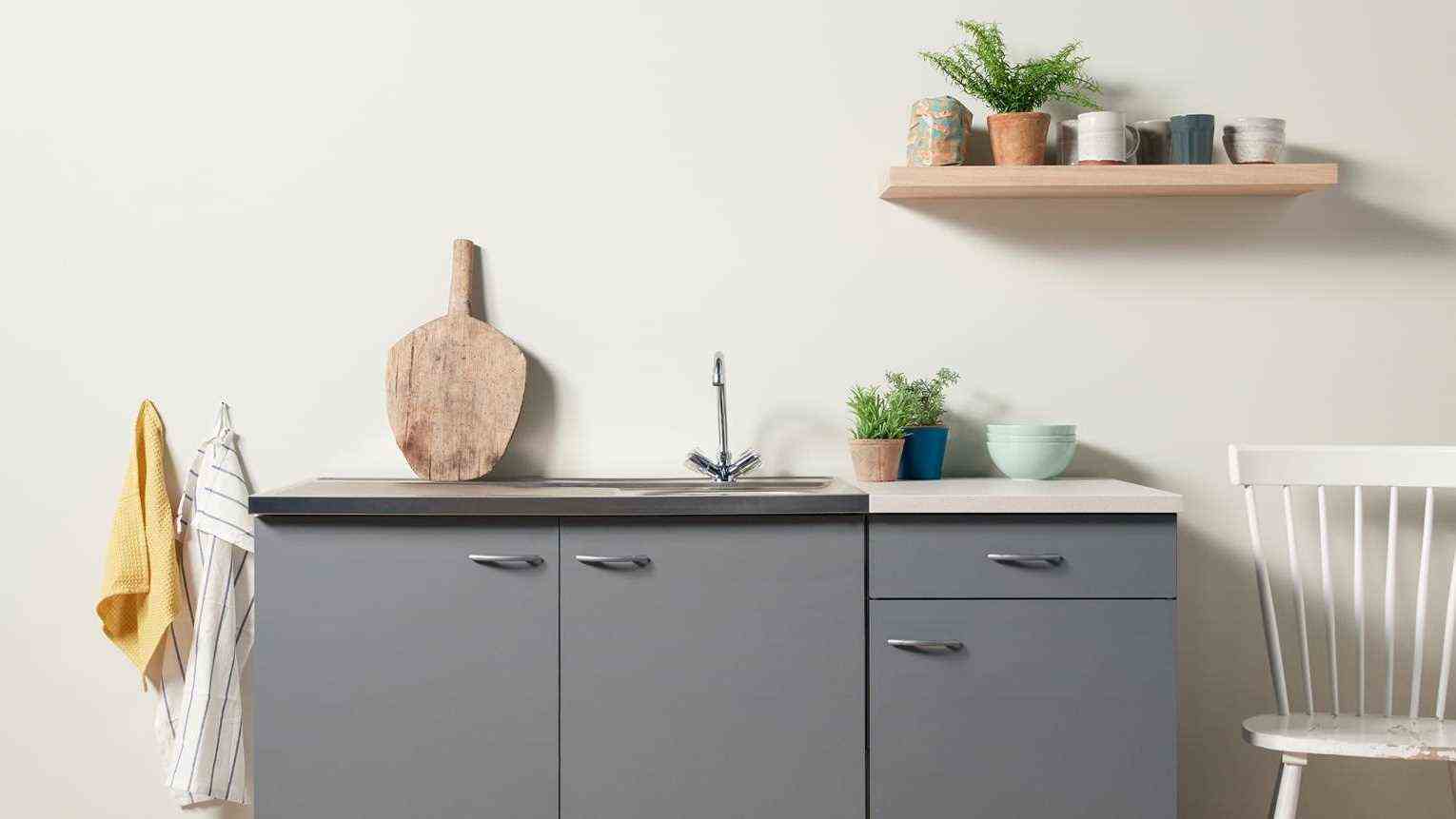 Gray And White Kitchenette 