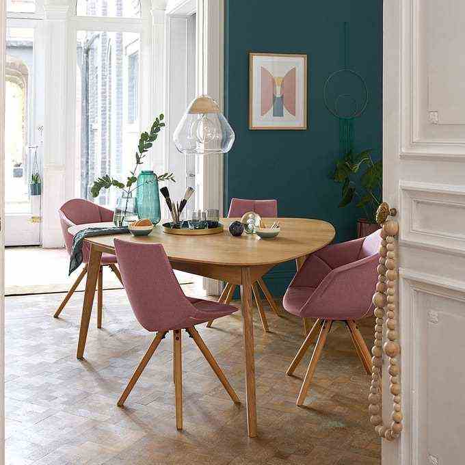 Powder pink and blue dining room powder pink dining room chair 18450 La Redoute