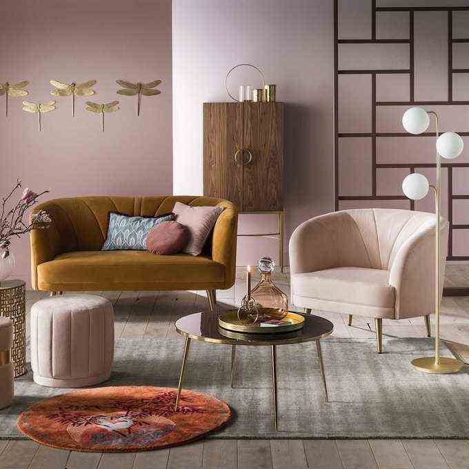 Powder pink armchair 3045 La Redoute