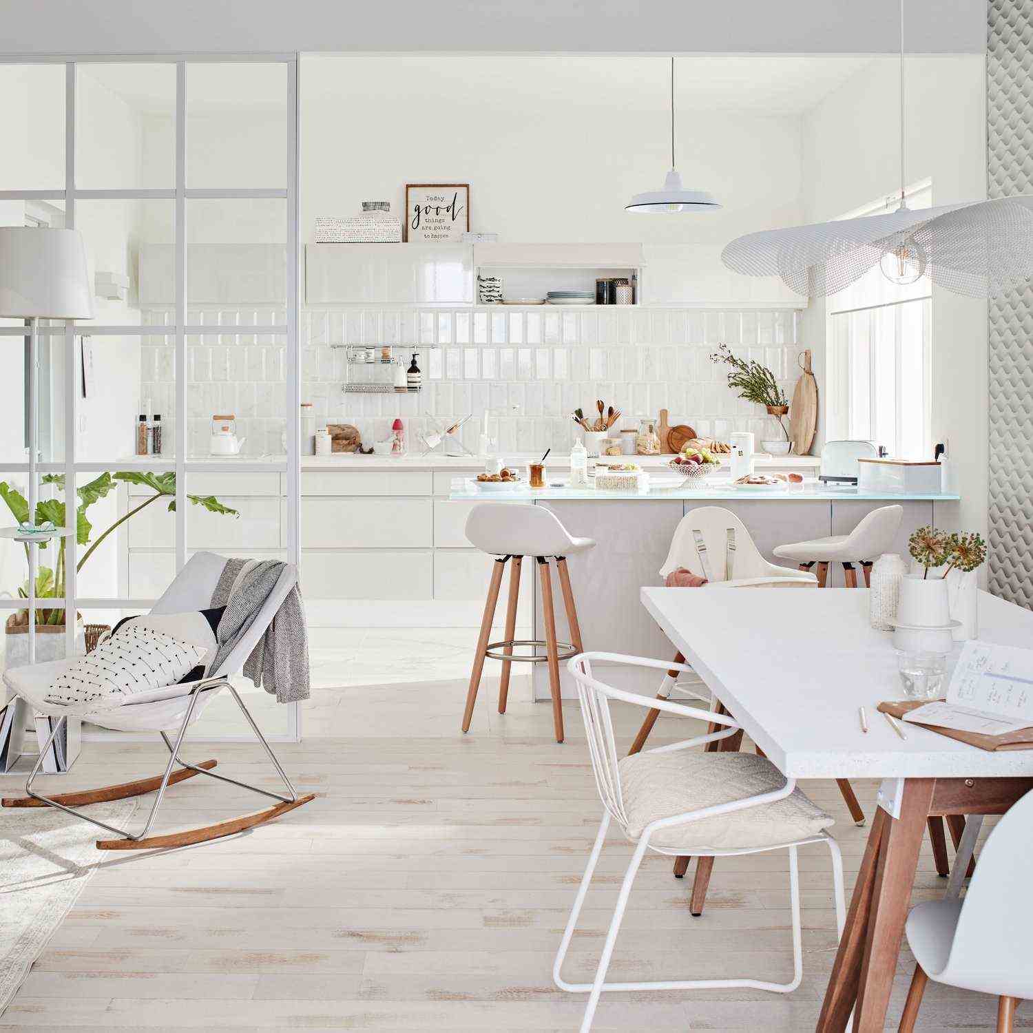 Bright White Kitchen With Faience 