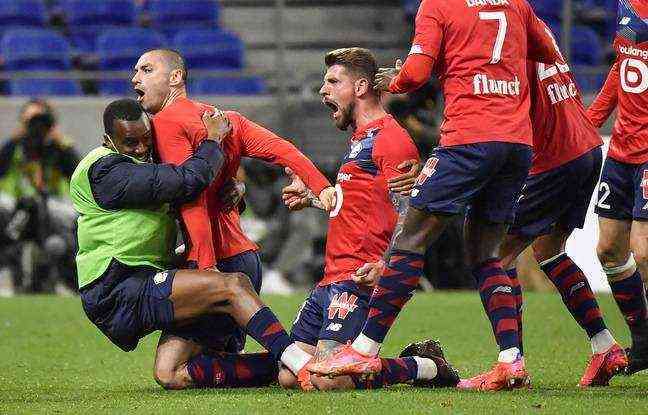 The joy of Lille after the winning goal of Yilmaz