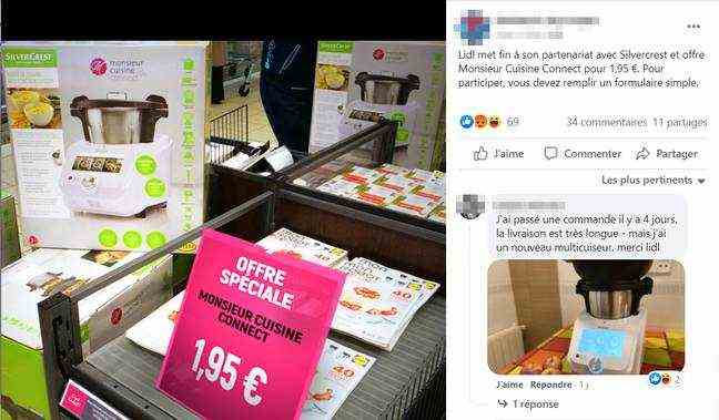 On this Facebook post, a fake account usurping the identity of the Lidl brand offers a false promotion.  It's a scam - screenshot