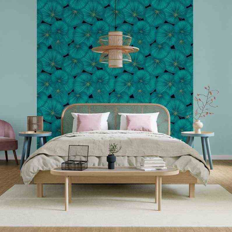 A Wallpaper Headboard For The Staging 