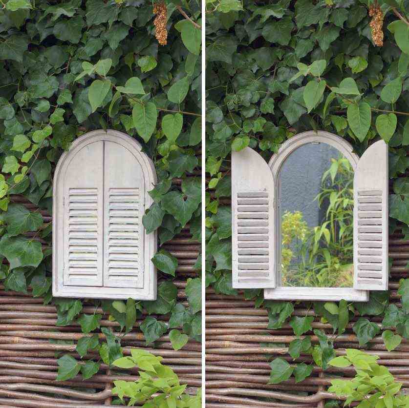 Garden Mirror With Shutters 