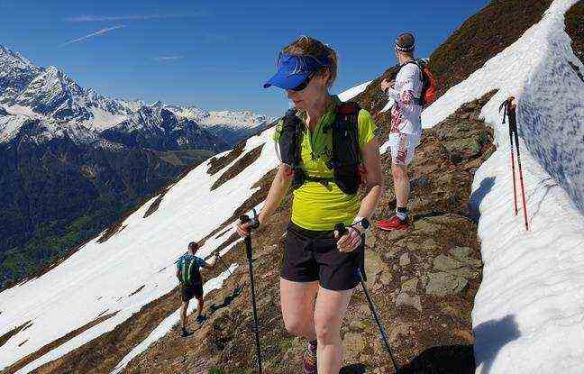 Lyon doctor Marine Dutertre, here during trail training at the Aiguillette in Houches (Haute-Savoie) before the Covid-19 period.