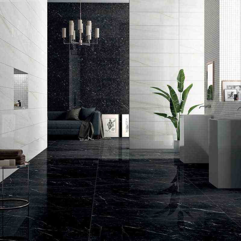 Black Marble And White Faience 