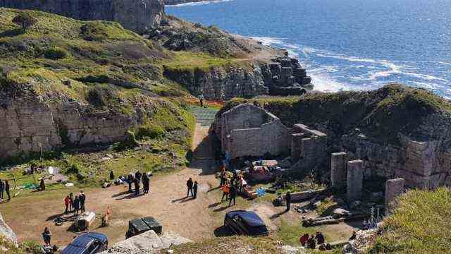 A Dorset quarry is transformed into a set to film a scene for a new Star Wars TV series.  The series will reportedly ser