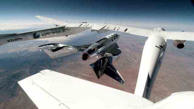 FILE PHOTO: Virgin Galactic's VSS Unity is seen during its first manned spaceflight