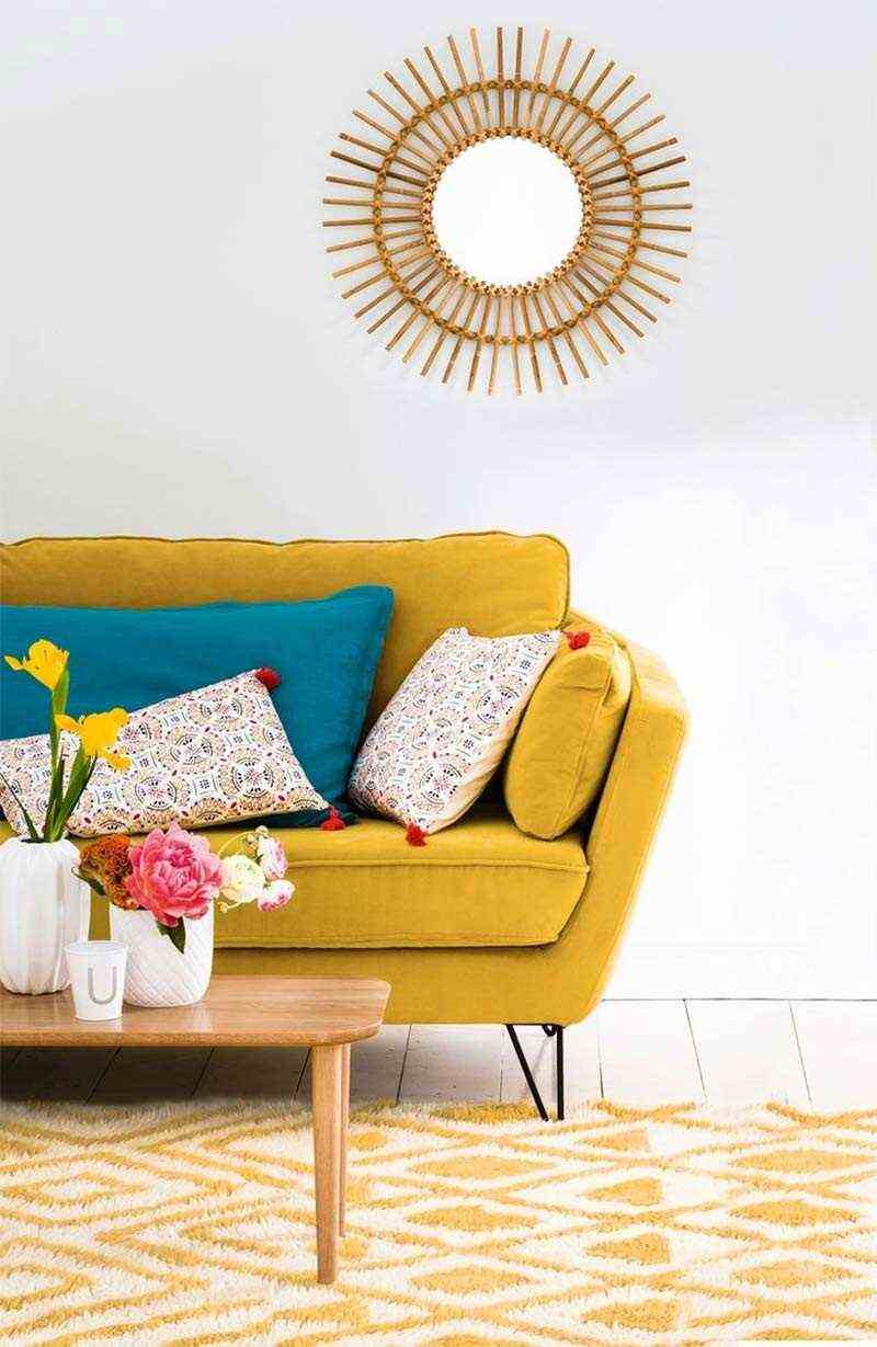 A yellow boho lounge 