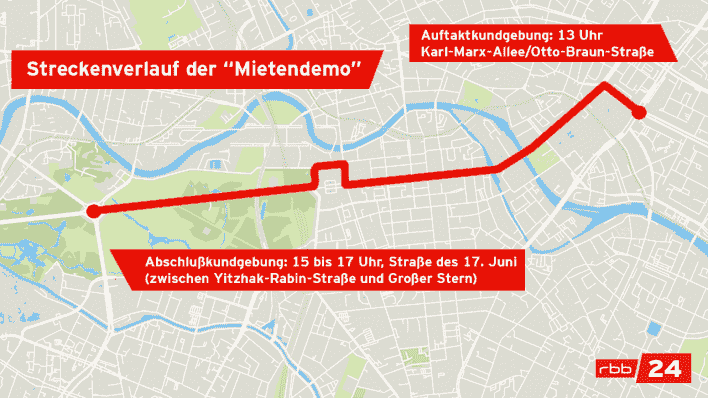 Route of the rental demonstration (source: rbb24)