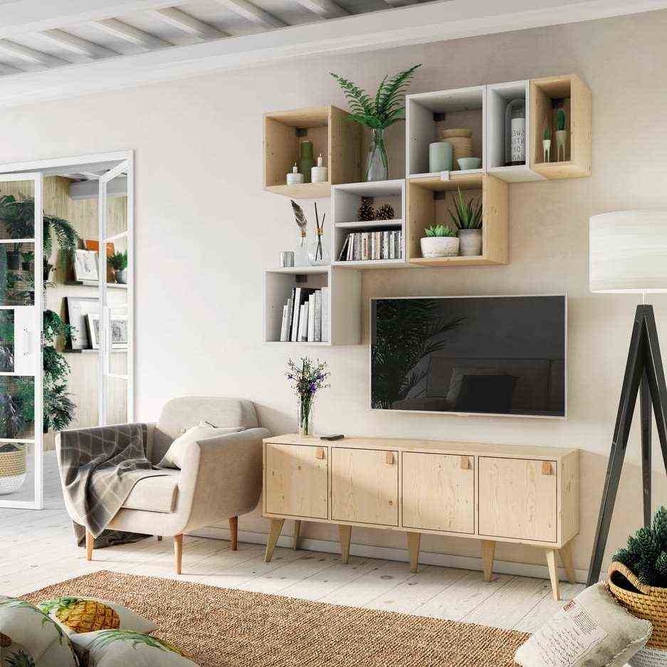 A Custom Tv Cabinet With Modular Elements 
