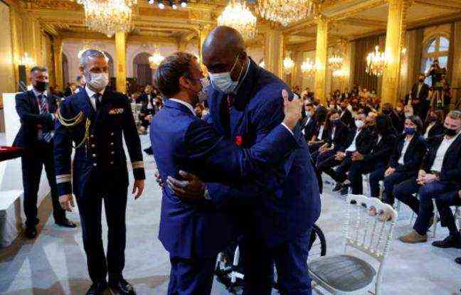 During the ceremony at the Elysee Palace on September 13.