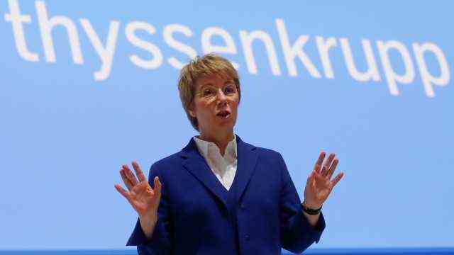 FILE PHOTO: Martina Merz, CEO of German steelmaker Thyssenkrupp AG, attends the annual shareholders meeting in Bochum