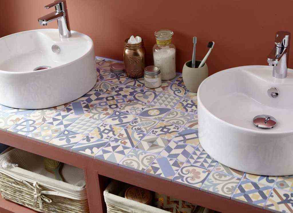 A Mosaic On The Plan Of The Washbasin 